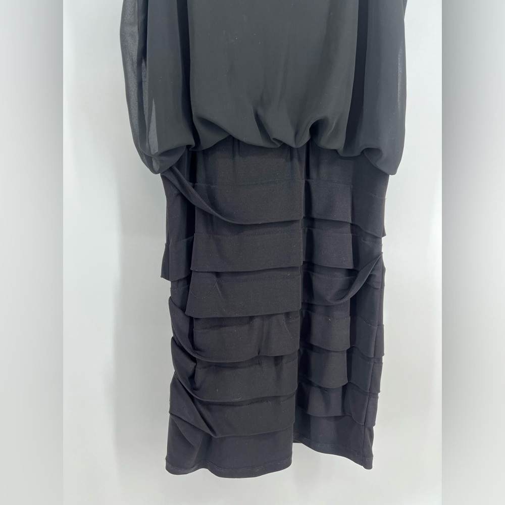 Jodi Kristopher black cocktail mini dress style Estilo silver sequin straps M - Picture 6 of 11
